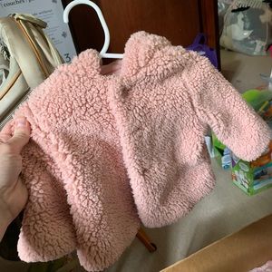 Gap pink Sherpa teddy coat for baby 3-6 months